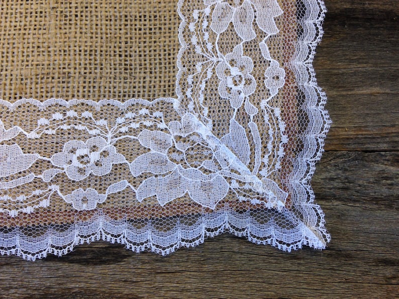 Burlap Placemats with WHITE Lace Country Wedding Rustic Etsy