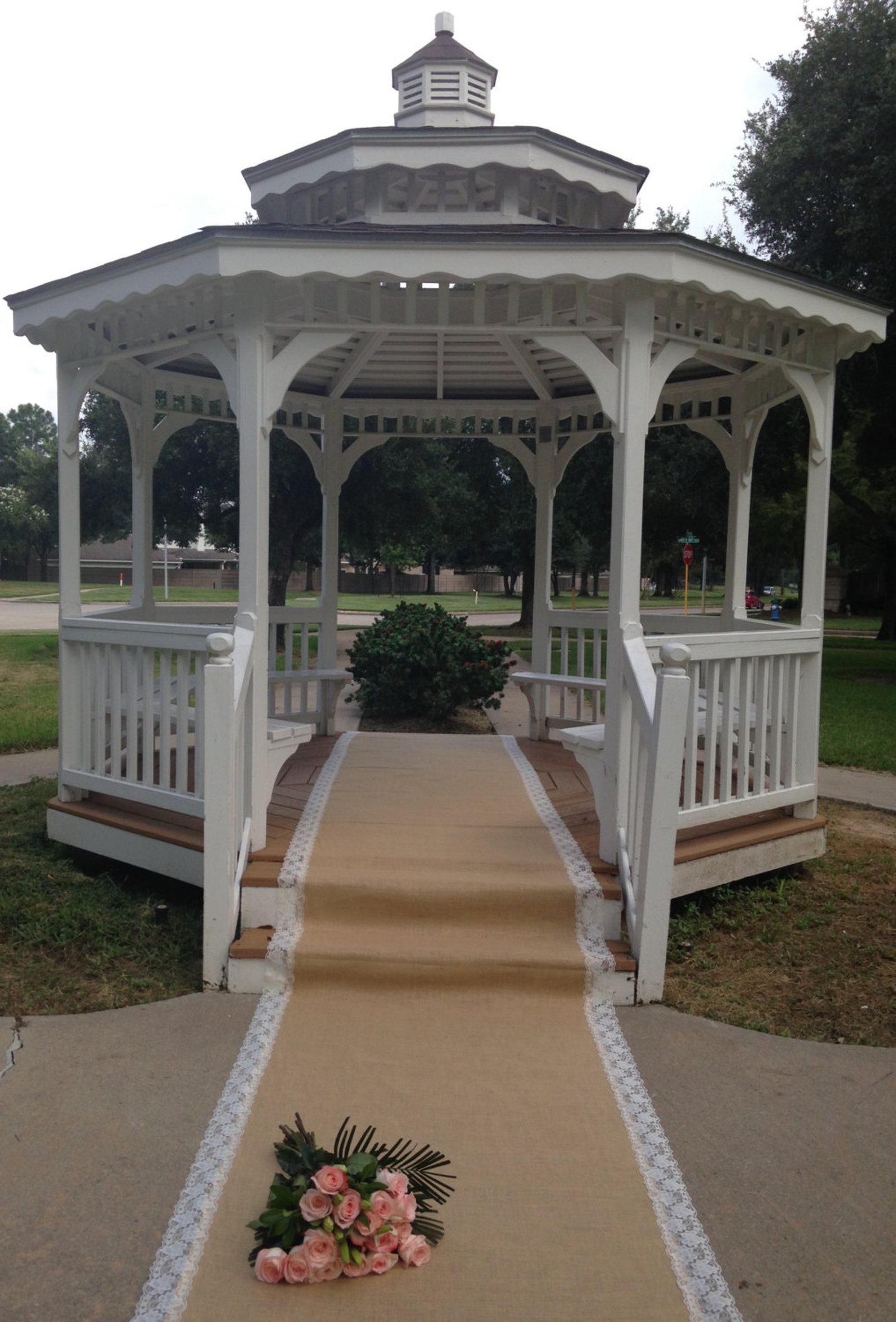 50 Ft Burlap and Lace Aisle Runner IVORY Lace Pull Cord Etsy