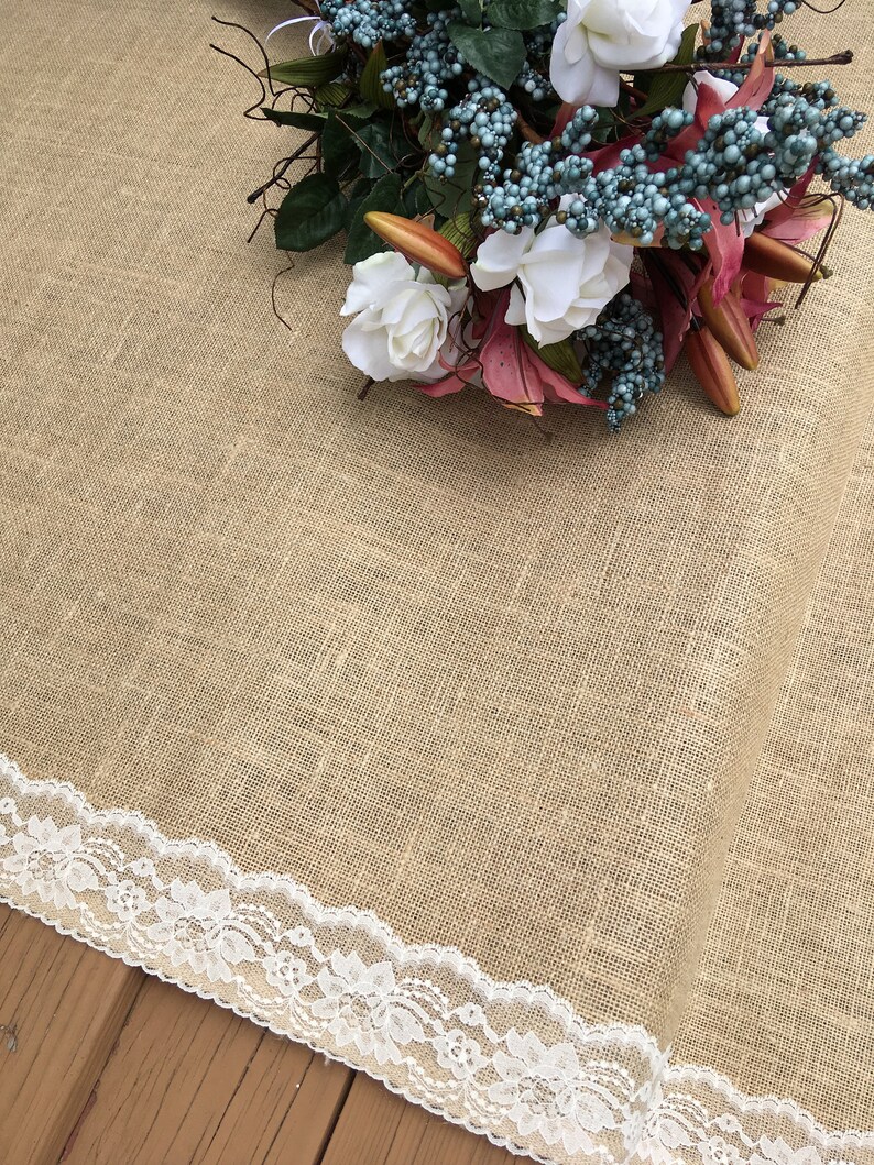 20 Ft Burlap and Lace Aisle Runner IVORY Lace Rustic Etsy