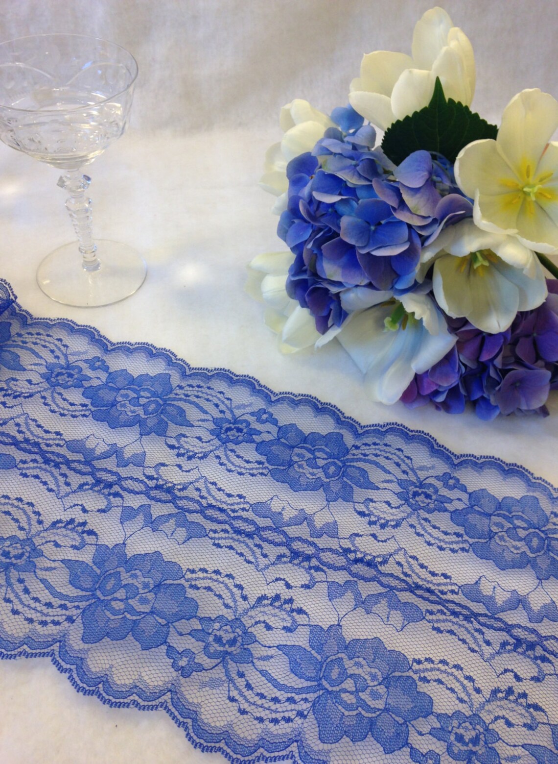 ROYAL BLUE Lace Table Runner 7.5 Width Royal Blue Etsy