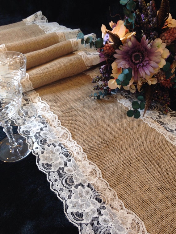 50ft Rustic Handmade Hessian Table Runner