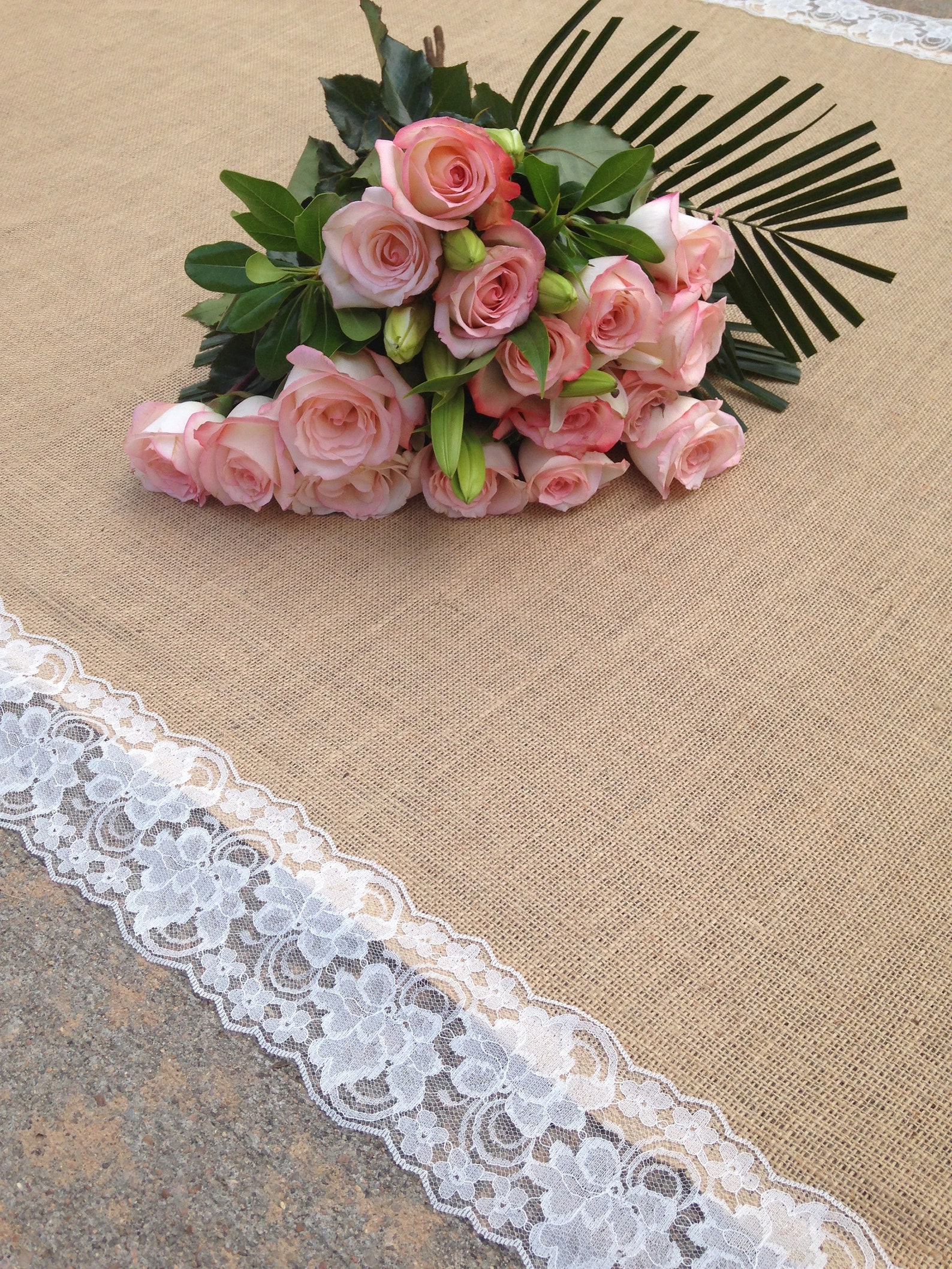 IVORY or WHITE Aisle Runner Burlap and Lace Aisle Runner Etsy