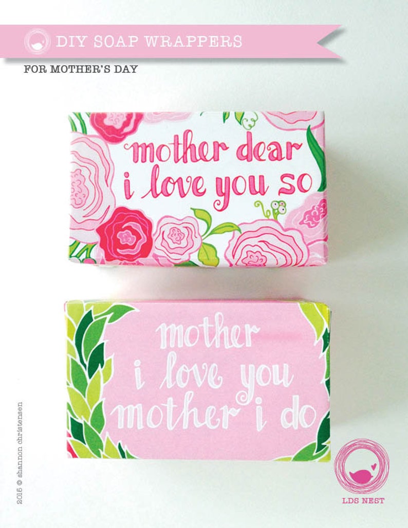 Mother's Day Printable DIY Soap Wrappers Ward Use image 1