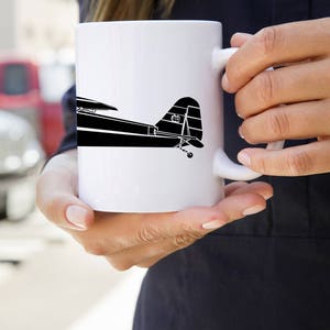 KillerBeeMoto: Coffee Mug Limited Release J-3 Recreational Aircraft Drawing On Coffee Mug