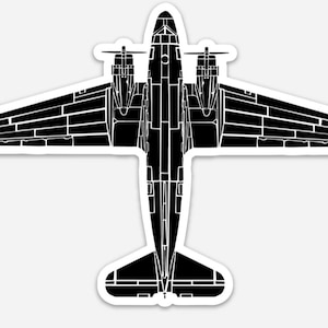 KillerBeeMoto: DC3 Commercial Aircraft Vinyl Sticker Illustration