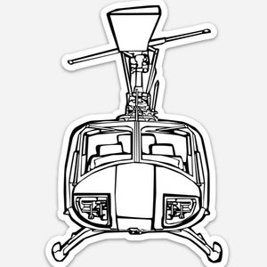 KillerBeeMoto: Vintage Bell UH-1 Iroquois Huey Vinyl Sticker Illustration