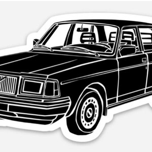 KillerBeeMoto: Vintage Swedish 240 DL Sedan Vinyl Sticker Illustration