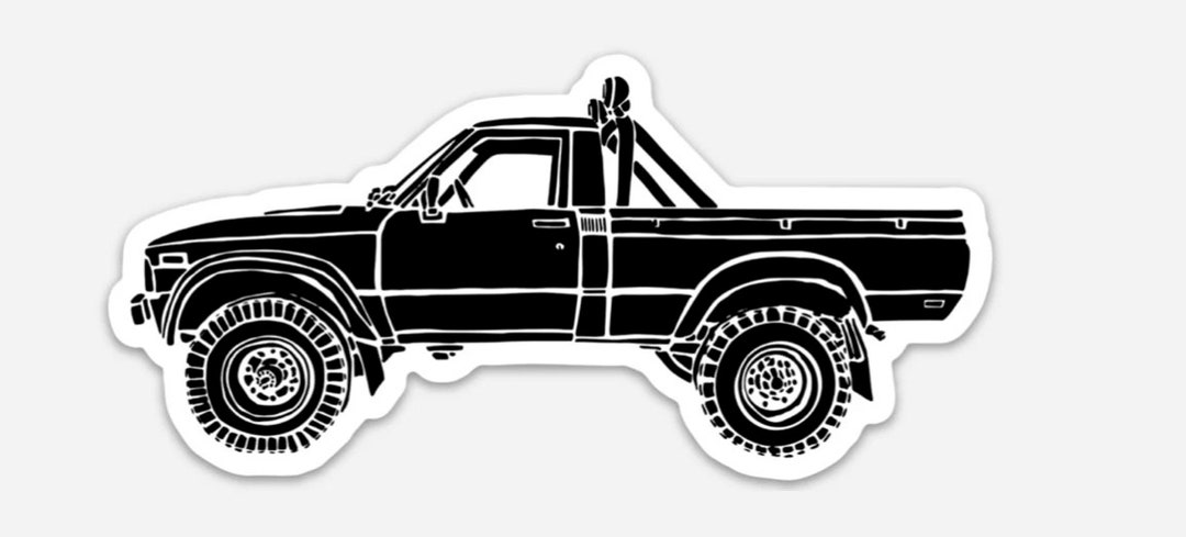 Killerbeemoto: Vintage Pick-up Truck Vinyl Sticker Hand Drawn