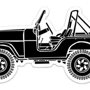 Vintage SUV Vinyl Sticker Illustration