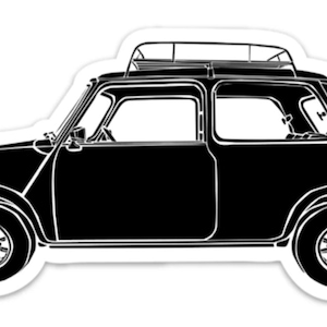 KillerBeeMoto: Vintage Mini Car Vinyl Sticker Illustration