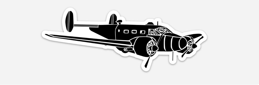Killerbeemoto: Vintage Beechcraft Model 18 Airplane Vinyl Sticker ...