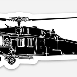 KillerBeeMoto: UH-60 Black Hawk Helicopter Vinyl Sticker Illustration