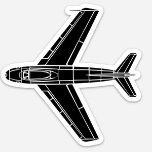 KillerBeeMoto: North American F-86 Sabre Fighter Jet Vinyl Sticker Illustration