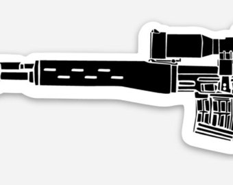 KillerBeeMoto: ドラグノフ狙撃銃の手描きイラストのビニールステッカー