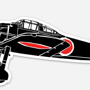 KillerBeeMoto: Vintage WWII A6M Japanese Zero Fighter Airplane Vinyl Sticker Illustration