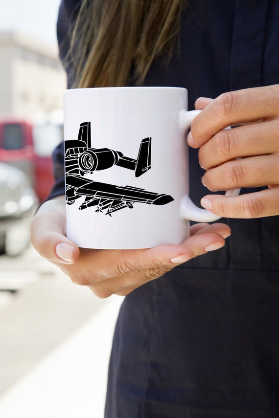 KillerBeeMoto: A10 Thunderbolt (Warthog) Plane Mug (White)
