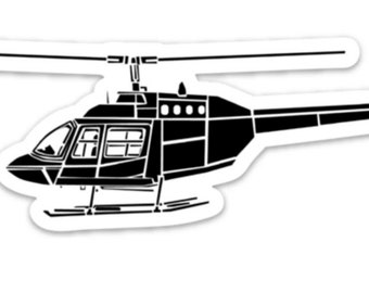 KillerBeeMoto: Ilustracja naklejki winylowej Vintage Bell Ranger Helicopter