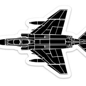 KillerBeeMoto: F4 Phantom Attack Jet Vinyl Sticker Pen and Ink Illustration