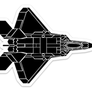 KillerBeeMoto: F22 Raptor Fighter Jet Vinyl Sticker Illustration