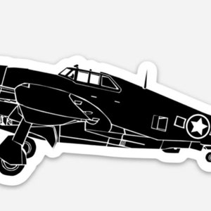 KillerBeeMoto: P47 Thunderbolt Fighter Plane Vinyl Sticker Illustration