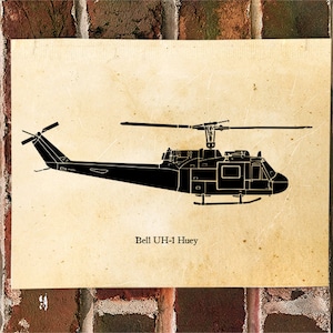 KillerBeeMoto: limitierte Druck Glocke UH-1 Huey Hubschrauber Druck 1 von 50
