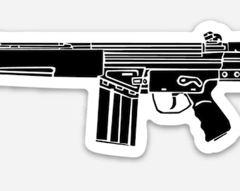 KillerBeeMoto: Vinyl Sticker of G3 Battle Rifle Hand Drawn Illustration