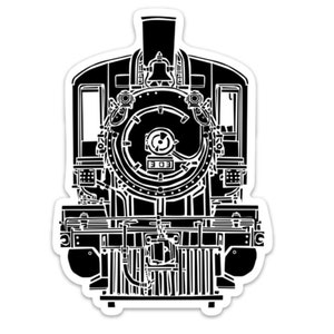 KillerBeeMoto: Vintage Train Engine Locomotive Vinyl Sticker Illustration