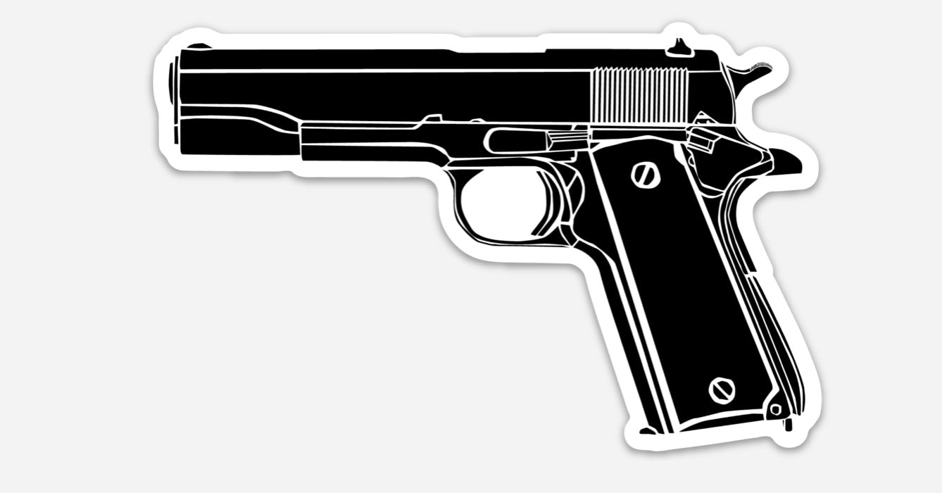 Killerbeemoto Vinyl Sticker of M 1911 .45 Automatic Pistol Etsy