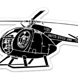 KillerBeeMoto: Vintage Loach OH-6 Cayuse Helicopter Vinyl Sticker Illustration
