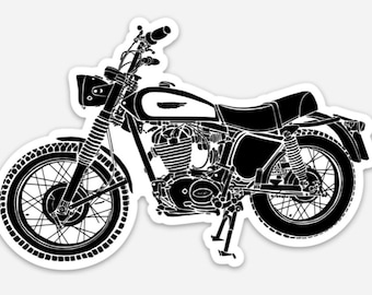 KillerBeeMoto: Illustration d’autocollant en vinyle de moto scrambler italienne vintage