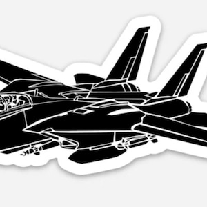 KillerBeeMoto: Vintage F14 Tomcat Fighter Jet Vinyl Sticker Illustration