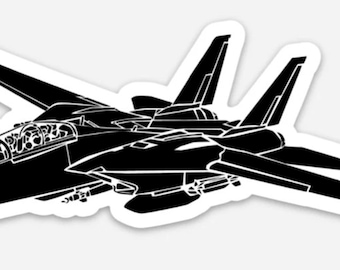 KillerBeeMoto: Vintage F14 Tomcat Fighter Jet Vinyl Sticker Illustration