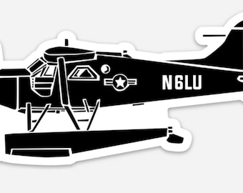 KillerBeeMoto: de Havilland Canada DHC-2 Beaver Sea Plane Vinyl Sticker Illustration
