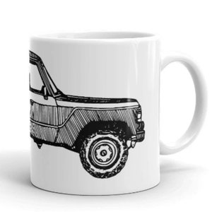 KillerBeeMoto: Limited Release Coffee Mug With A Vintage FJ60 Pen & Ink Sketch