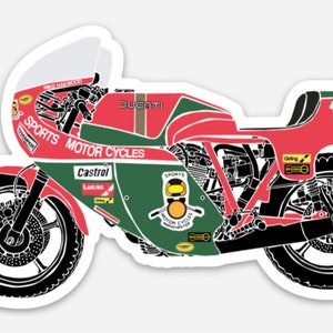 KillerBeeMoto: Vintage Isle of Man TT Motorcycle Race Bike Vinyl Sticker Illustration