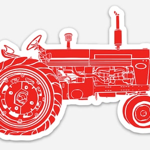 KillerBeeMoto: Vintage Farm Tractor Vinyl Sticker Hand Drawn Illustration