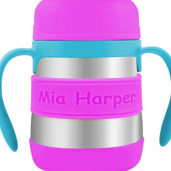 PACK of 2 Personalized Baby Bottle Labels / Sippy Cup Labels / Silicone Name Bands / Water Bottle Labels