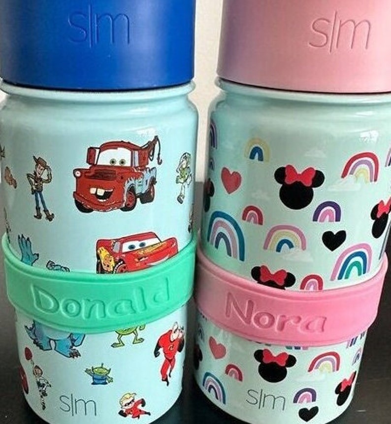 PACK of 2 Personalized Baby Bottle Labels / Sippy Cup Labels / Silicone Name Bands / Water Bottle Labels image 5