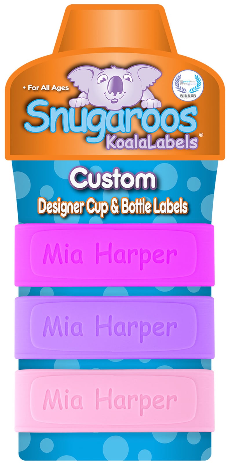 PACK of 3 Personalized Daycare Labels / Baby Bottle Labels / Sippy Cup Labels / Silicone Band Labels image 6