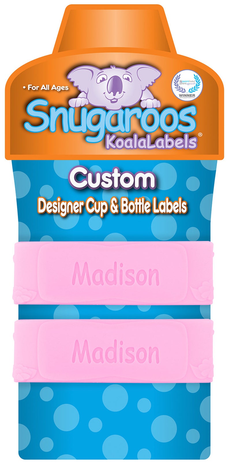 PACK of 2 Personalized Daycare Labels / Baby Bottle Labels / Sippy Cup Labels / Silicone Water Bottle Bands image 2