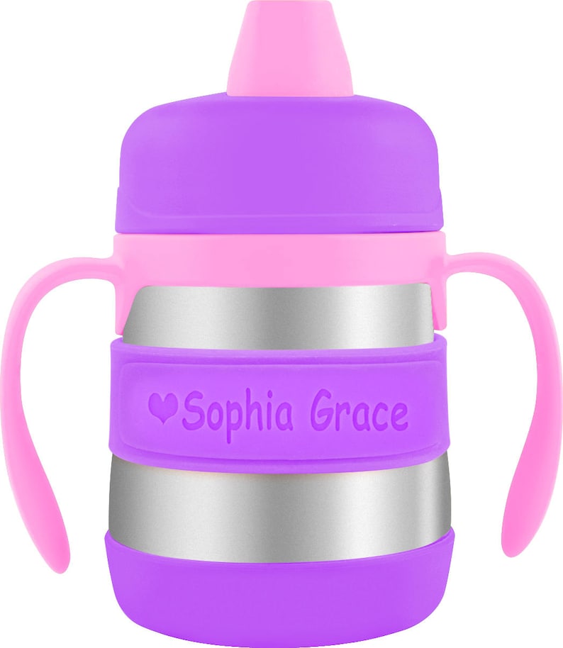 PACK of 2 Personalized Baby Bottle Labels / Sippy Cup Labels / Silicone Name Bands / Water Bottle Labels image 2