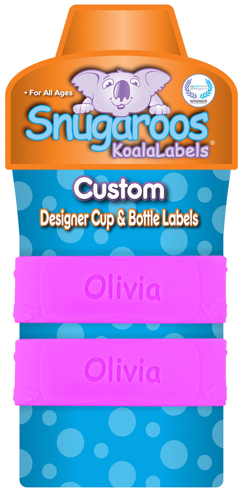 PACK of 2 Personalized Daycare Labels / Baby Bottle Labels / Sippy Cup Labels / Silicone Name Bands image 9