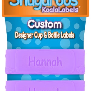 PACK of 2 Personalized Baby Bottle Labels / Sippy Cup Labels / Silicone Name Bands / Water Bottle Labels image 3
