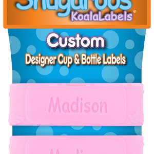 PACK of 2 Personalized Baby Bottle Labels / Sippy Cup Labels / Silicone Name Bands / Water Bottle Labels image 6