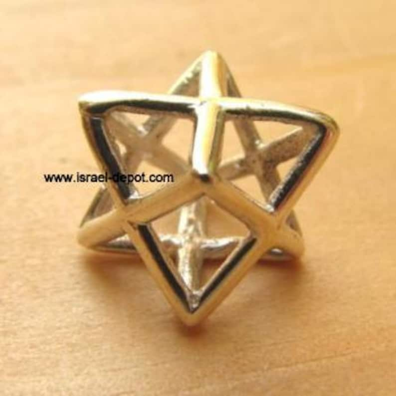 Silver Kabbalah Merkaba 3D Magen David Pendant image 0