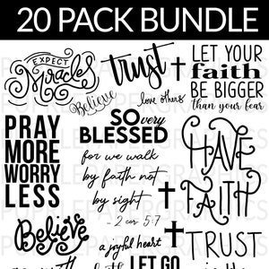 Christliches Bundle SVG, Schrift-Bundle, Instant Download, Bibelvers-Bundle, Schnittdateien für Cricut, religiöses Svg, Jesus Gott Glaube SVG DXF
