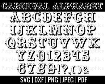 Download Alphabet Svg Png Jpeg Cricut Vintage Circus Font Clipart Carnival Letters Numbers And Symbols Clip Art Silhouette For Invitations Signs Clip Art Art Collectibles Timeglobaltech Com