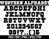 Western Cowboys Font Clipart, Carnival Letters Numbers Symbols Clip Art, Cricut, Silhouette, Alphabet SVG PNG Jpeg, for Invitations Signs