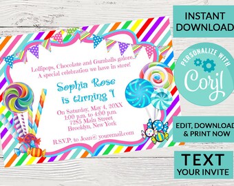 Confections Birthday Party Invitation
