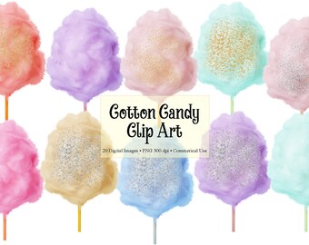 Download Cotton Candy Clipart Etsy